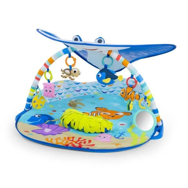 DISNEY BABY Baby gym mat evolutiv - Nemo - Båge med sensoriska och musikaliska leksaker, ljusslinga, spegel