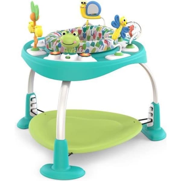 BRIGHT STARTS 2-i-1 Baby Walker / Aktivitetsbord - Grön modell