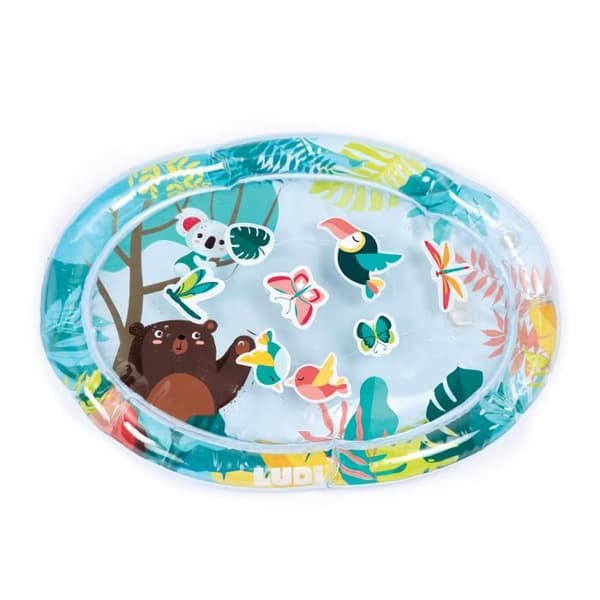LUDI - Jungle Water Mat - Sensorisk aktivitetsmatta för att väcka baby - Från 10 månader