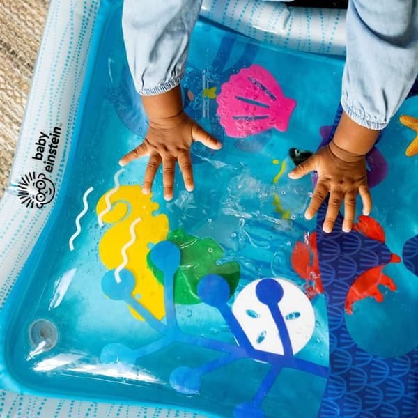 BABY EINSTEIN Vattensynkat för baby, sensorisk och utvecklande lek, uppblåsbar, lätt att rengöra, vikbar, leksaker från födseln