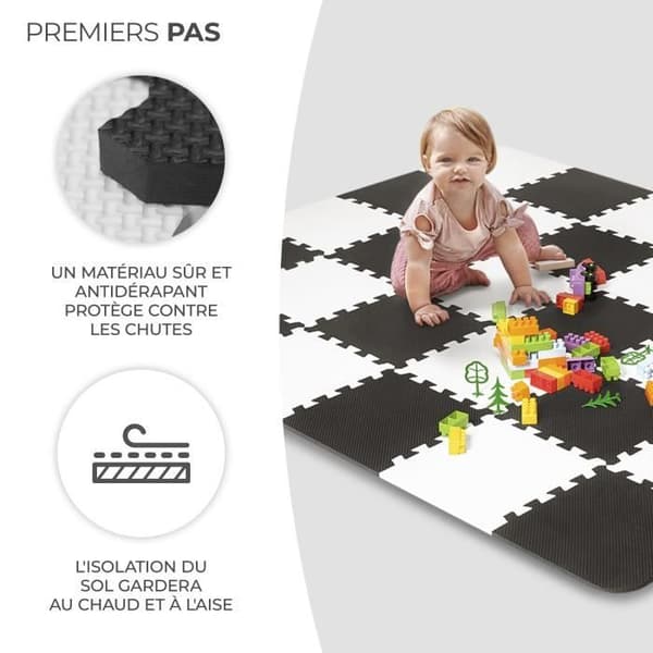 Kinderkraft LUNO 1st age skummatta - Babypussel - Svart och vitt
