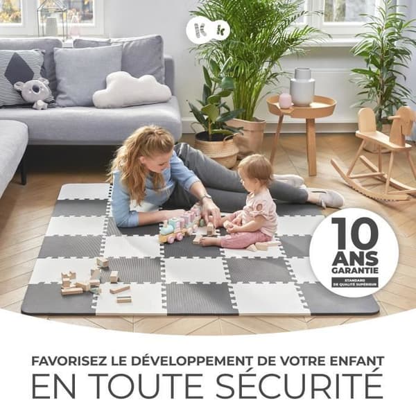Kinderkraft LUNO 1st age skummatta - Baby awakening pussel - Gul