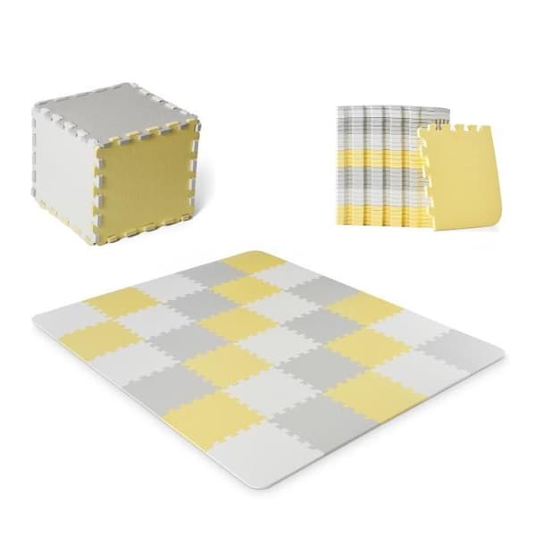 Kinderkraft LUNO 1st age skummatta - Baby awakening pussel - Gul