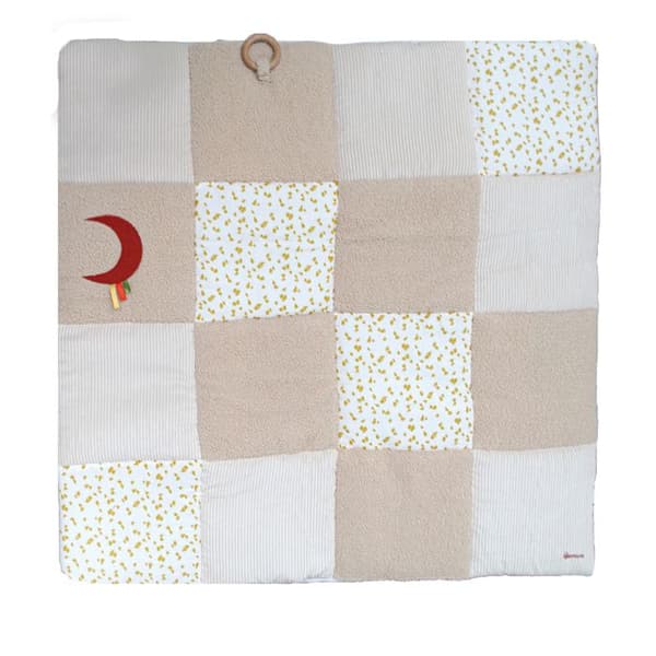 Golvmatta för babylek patchwork Natur 100x100 cm