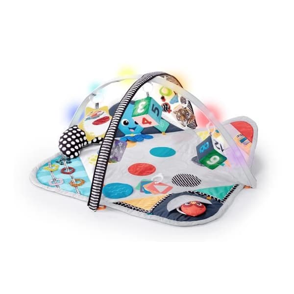 BABY EINSTEIN Skalbar lekmatta från nyfödd till småbarn, 18 leksaker/aktiviteter Ljus/melodier