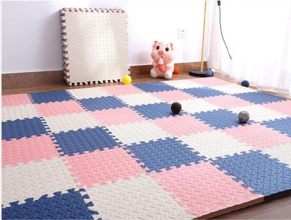 OBOSOE lekmatta baby 16 delar – pusselmatta & krypmatta för golvskydd 30x30 cm