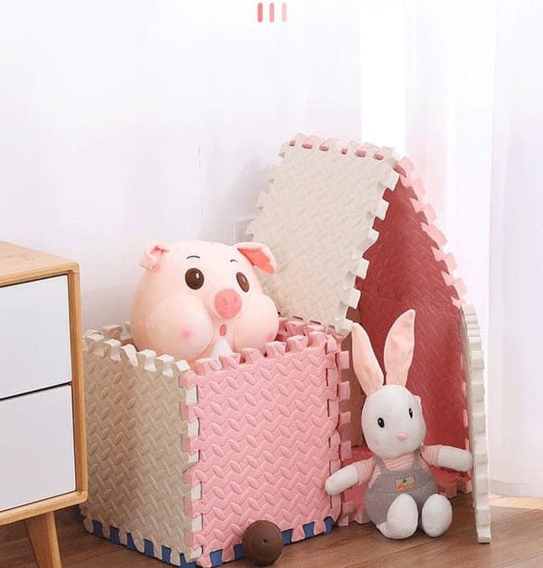 OBOSOE lekmatta baby 16 delar – pusselmatta & krypmatta för golvskydd 30x30 cm