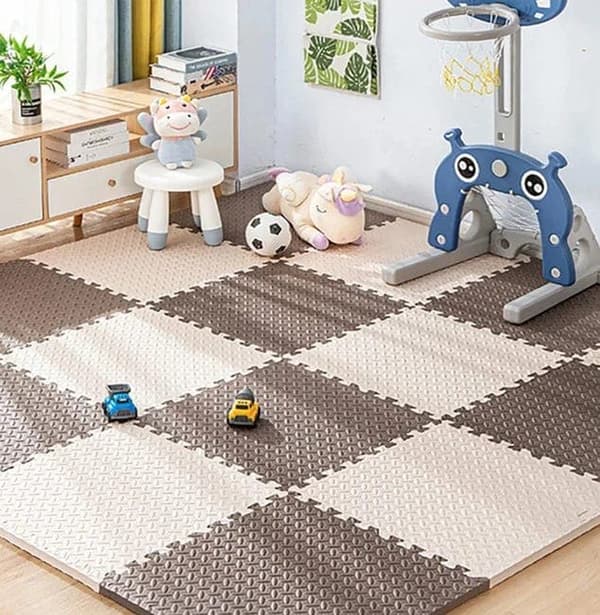 OBOSOE lekmatta baby 16 delar – pusselmatta & krypmatta för golvskydd 30x30 cm