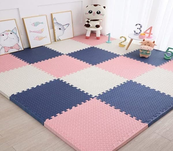 OBOSOE lekmatta baby 16 delar – pusselmatta & krypmatta för golvskydd 30x30 cm