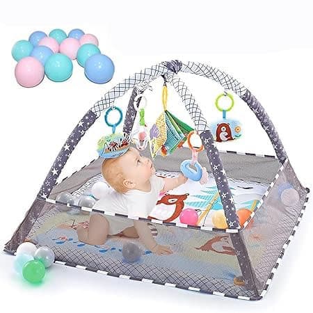 OBOSOE Baby Legemåtte, Baby Gym til 0-12 måneder, Grå