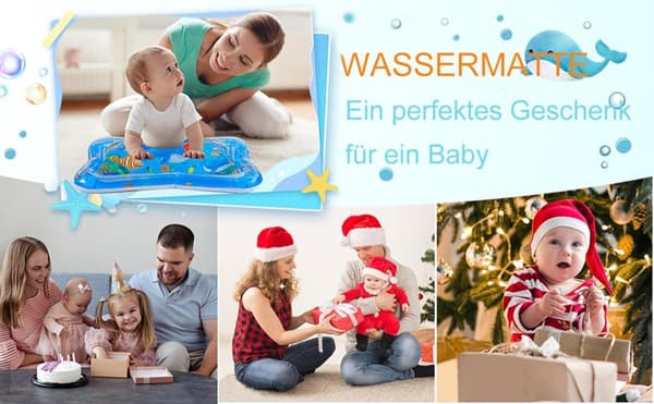 Lollanda Baby Vandmåtte, Oppustelig Vandmåtte til Babyer, Legemåtte til Babyer, Baby Vandmåtte – Oppustelig, Kan fyldes med vand