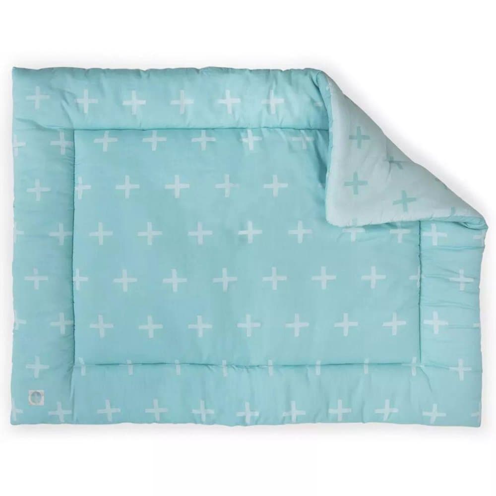 Jollein vattæppe til kravlegård 80x100 cm turkis med plustegn 017-513-65109