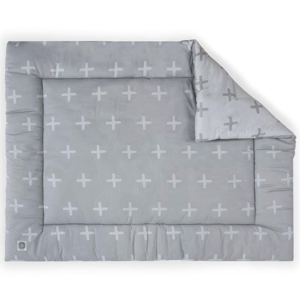Jollein vattæppe til kravlegård 80x100 cm grå med plustegn 017-513-65108