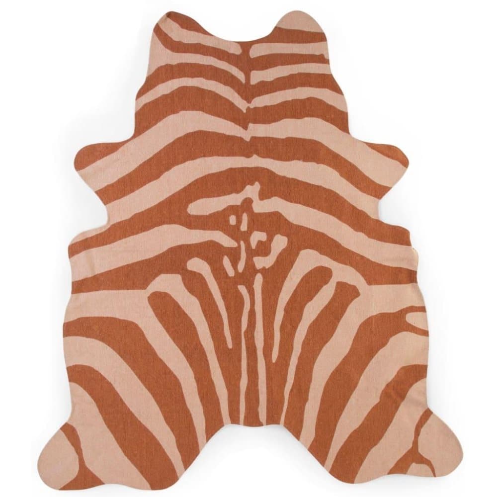 CHILDHOME gulvtæppe til børn 145 x 160 cm zebratryk beige