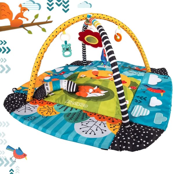 Babygym extra stort med djur - 110x100x53 cm - Brokiga färger