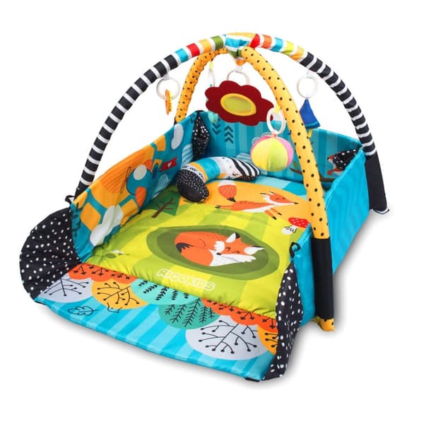 Babygym extra stort med djur - 110x100x53 cm - Brokiga färger