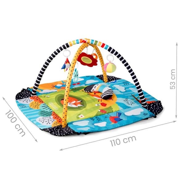 Babygym ekstra stort med dyr - 110x100x53 cm - Brogede farver