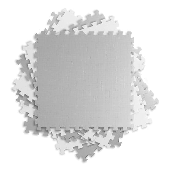 Babylekmatta - Pusselmatta - Vit-Grå - 60 X 60 Cm - 9 St Delar