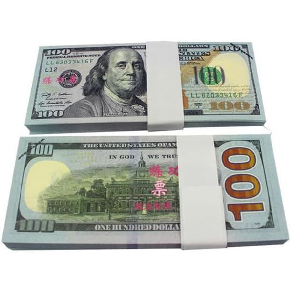 Legetøjspenge - 100 amerikanske dollar (100 sedler)