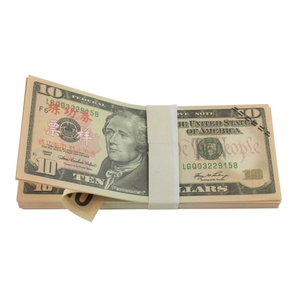 Legetøjspenge - 10 amerikanske dollar (100 sedler)