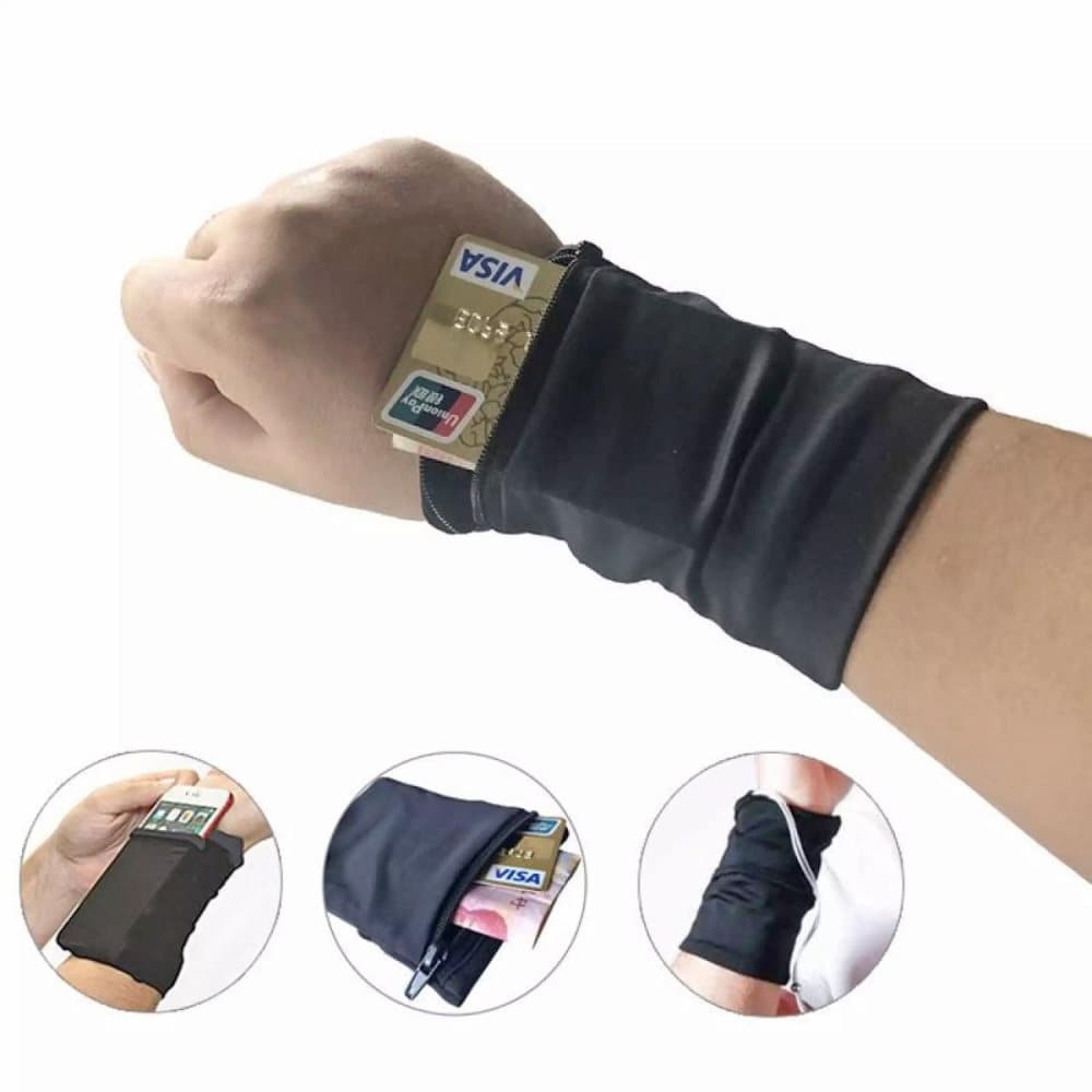 Sportarmband / Armband för Mobil, nycklar, pengar m.m. - Svart