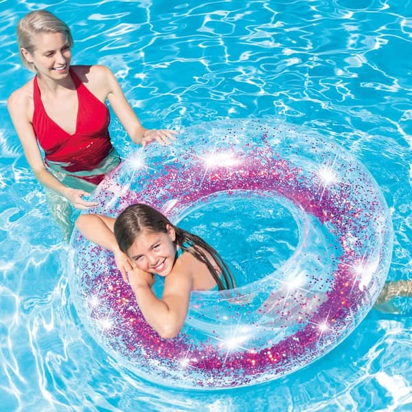 Oppustelig flydende donut Intex Gennemsigtig Skinne Ø 119 cm (6 enheder)