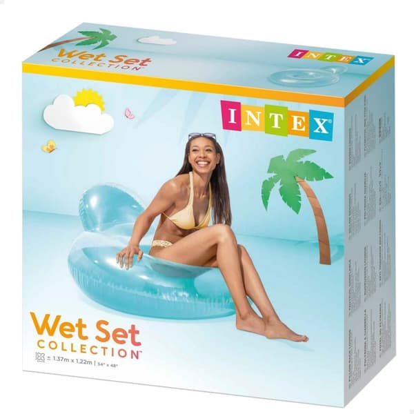 Uppblåsbar stol för pool Intex Rund 137 x 122 cm