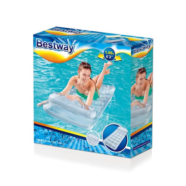 Bestway Luftmadrass Metalliska Glas med Kudde 188x71 cm Strand och Pool 43024