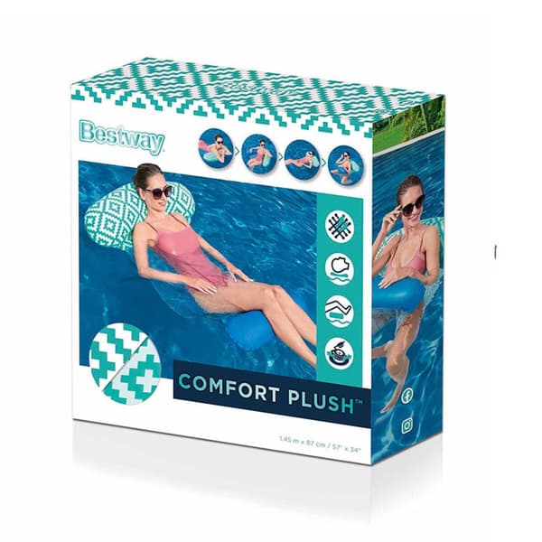 Bestway Uppblåsbar Madrass Comfort Plush 145x87 cm Strand och Pool 43555