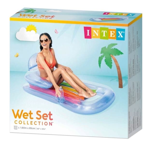 Uppblåsbar poolstol Intex Regnbåge 160 x 53 x 85 cm (6 antal)