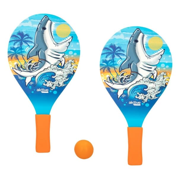 Strandspadar med boll Aktive Haj 19,5 x 38 cm (24 antal)