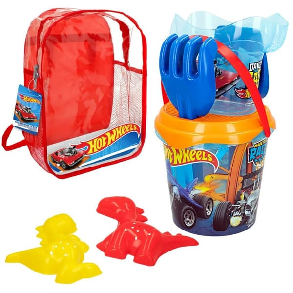 Sæt med legetøj til stranden Hot Wheels Ø 18 cm polypropylen (12 enheder)