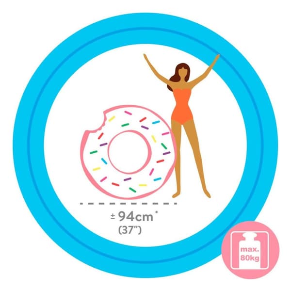 Oppusteligt hjul Intex Donut Pink 107 x 99 x 23 cm (12 enheder)