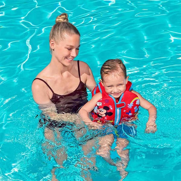 Bestway Flytväst Disney Mickey Mouse UPF 50+ 51 cm +1 till 3 År Pool och Strand 09101