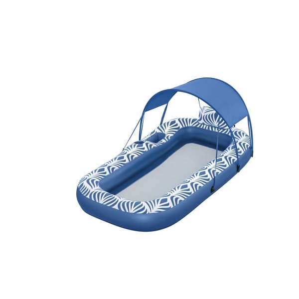 Bestway Luftmadrass med Parasoll Comfort Plush 198x112 cm Strand och Pool 43732