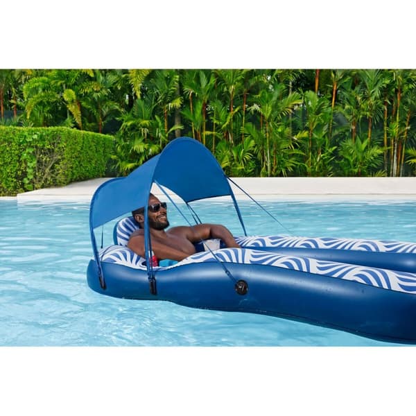 Bestway Luftmadrass med Parasoll Comfort Plush 198x112 cm Strand och Pool 43732
