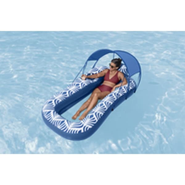 Bestway Luftmadrass med Parasoll Comfort Plush 198x112 cm Strand och Pool 43732