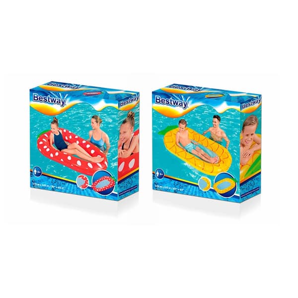 Bestway Uppblåsbar Fruktmadrass med Nät Olika Färger 178x103/186x112cm +6 år Strand & Pool 43644