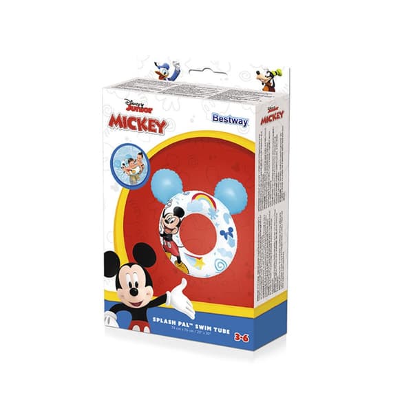 Oppustelig flyder Bestway Hvid Mickey Mouse 74 x 76 cm
