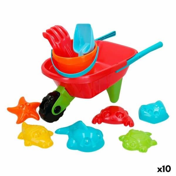 Strandleksaker set Colorbaby Skottkärra polypropen (10 antal)