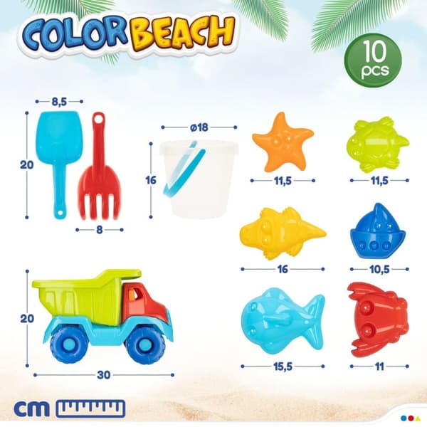 Strandleksaker set Colorbaby polypropen (8 antal)
