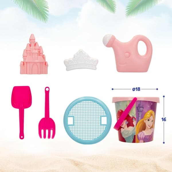 Strandleksaker set Disney Princess polypropen 18 x 16 x 18 cm Ø 18 cm (12 antal)