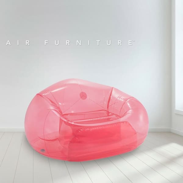 Uppblåsbar poolstol Intex Beanless Transparent Rosa 137 x 74 x 127 cm (4 antal)