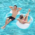 Miniatyrbild 3 av 6: Bestway Dubbel Uppblåsbar Hjul med Kudde 188x117 cm Strand och Pool 43009