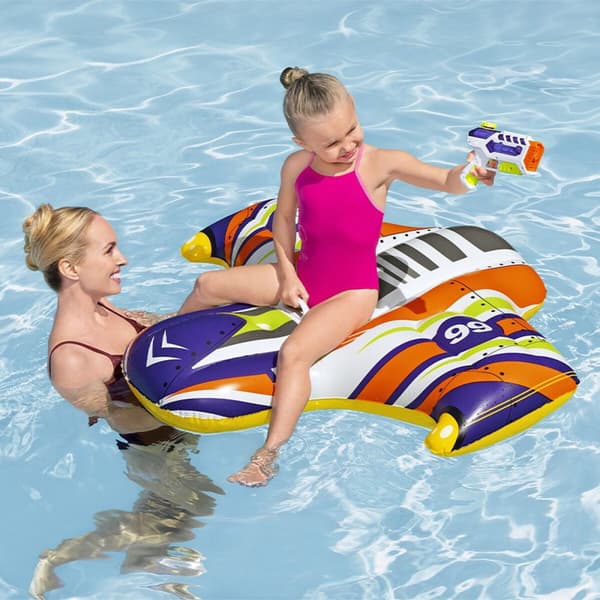 Bestway Uppblåsbar Rymdfarkost med Handtag och Vattenpistol 117x107 cm +3 År Strand och Pool 41503