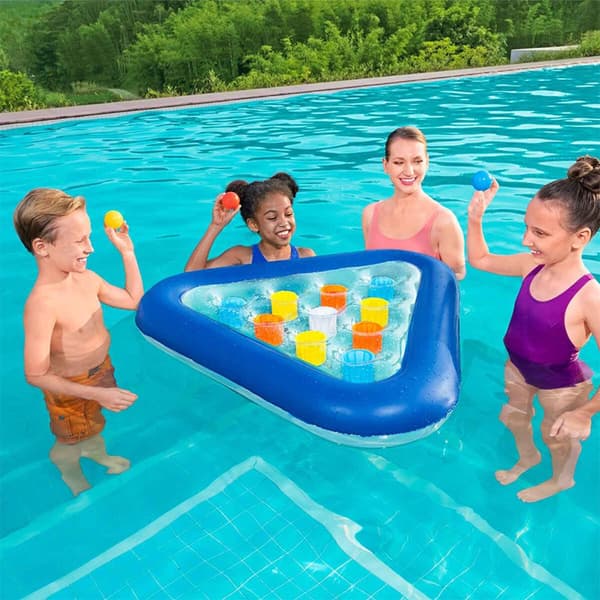 Bestway Flytande Triangelspel Uppblåsbart med Bollar 105x97 cm +3 År Pool 52560