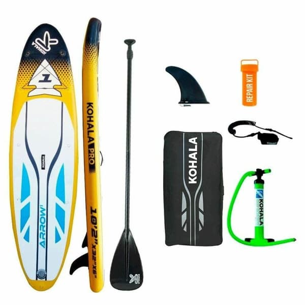 Oppblåsbare Paddle Surf Board med tilbehør Kohala Arrow 1 Gul (310 x 81 x 15 cm)