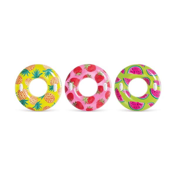 Oppblåsbar bassengflåte Intex Frukt PVC Ø 107 cm
