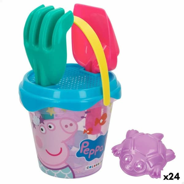 Sæt med legetøj til stranden Peppa Pig 14 x 12,5 x 14 cm (24 enheder)