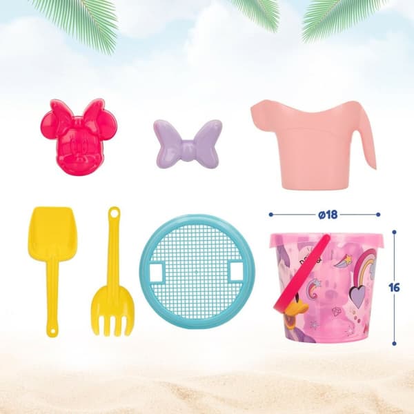 Strandleksaker set Minnie Mouse 18 x 16 x 18 cm (12 antal)